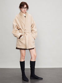 Bathrobe Short Large Lapel Coat_BDHL6684