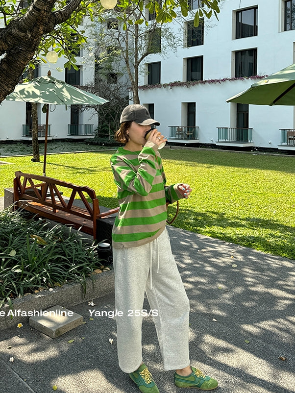 Drawstring Sweatpants Cropped Pants_BDHL8010