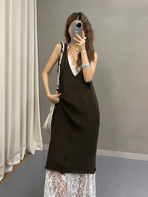 Mesh Sleeveless Dress_BDHL7405