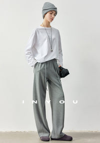 Straight Wide Knit Pants_BDHL6902