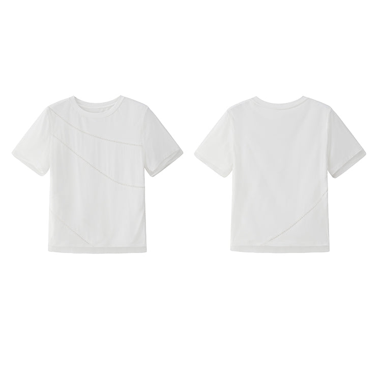 Hollow Mesh Faux-Style T-Shirt_BDHL7539