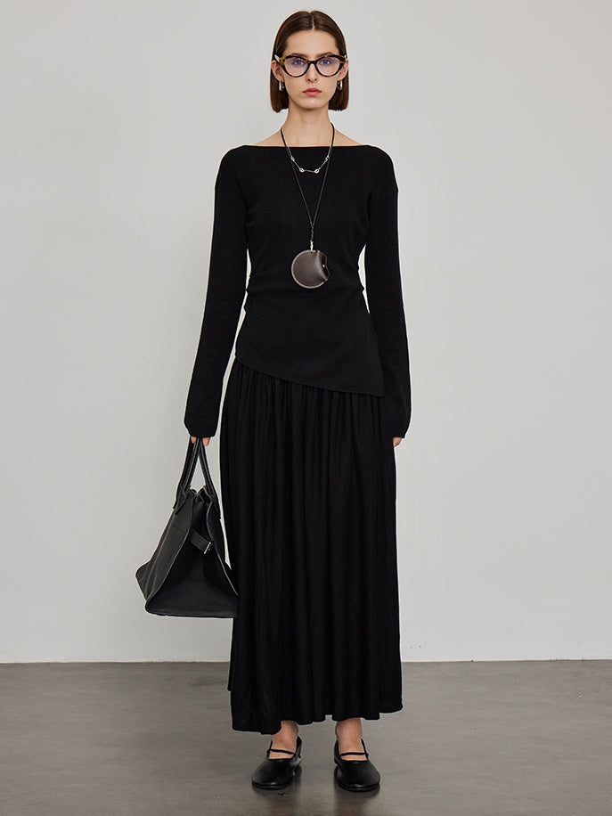 Knitted Slit Tops or Pleated Skirt_BDHL6450