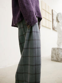 Relaxed Tucked Chequered Pants_BDHL6749