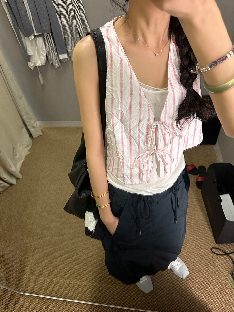Crumpled Striped Vest_BDHL7249