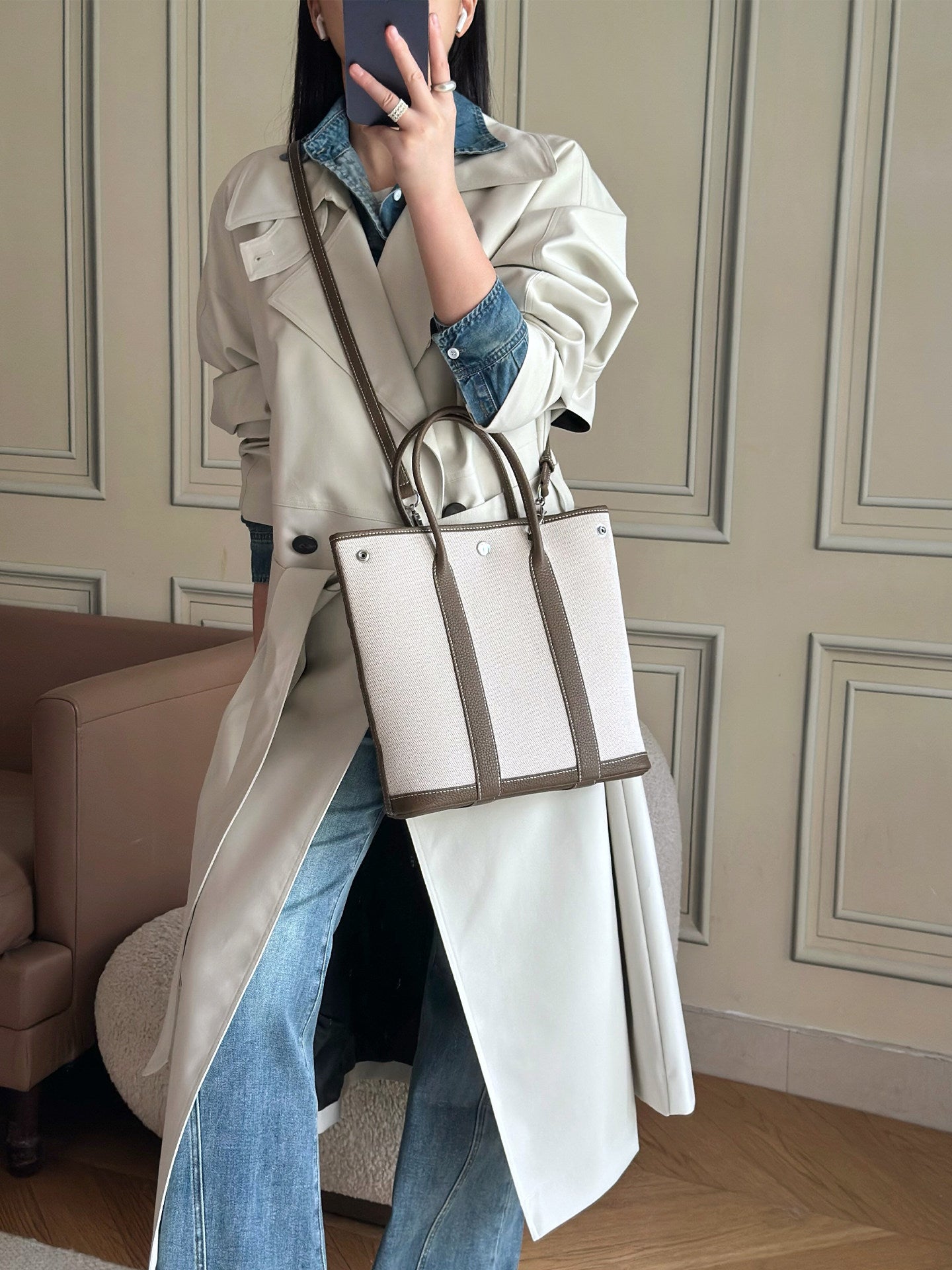 Striped Canvas Tote Bag_BDHL8385