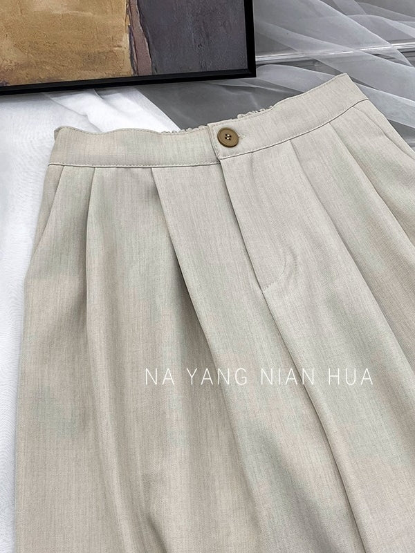 Retro Drape Pleated Pants_BDHL7818