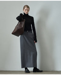 High Waist Straight Long Skirt_BDHL6484