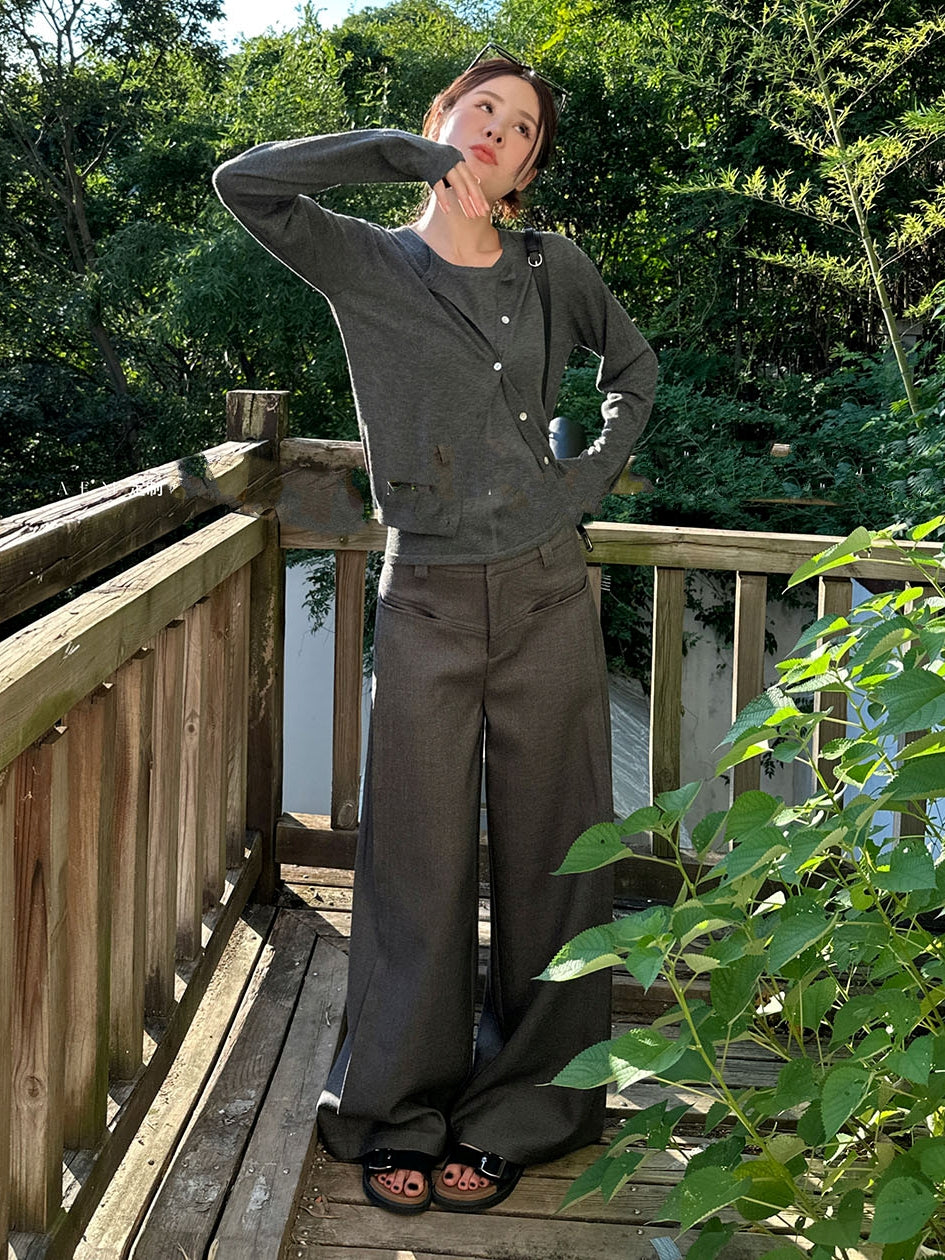Pleated Drape Mop Pants_BDHL7129