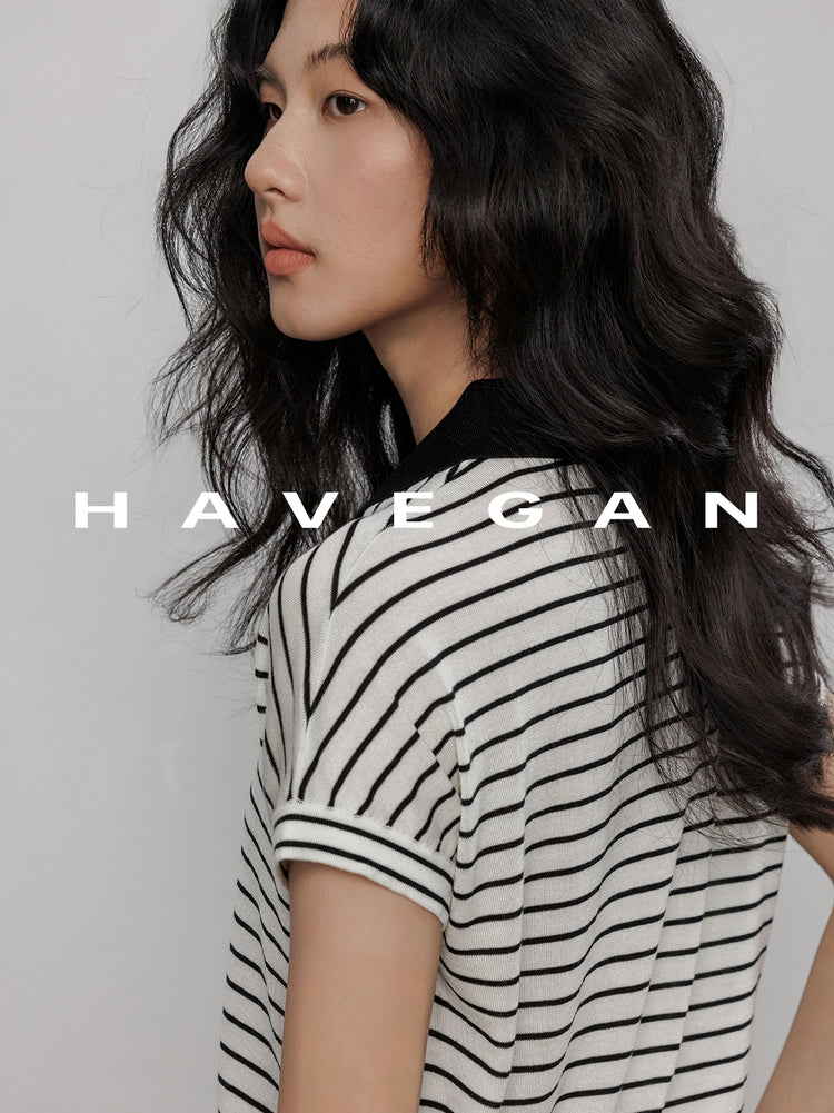 Polo Collar Border Tops_BDHL7232