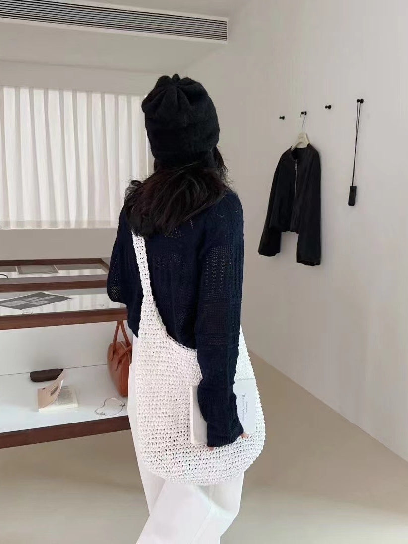 Hollow Knit Short Cardigan_BDHL7741