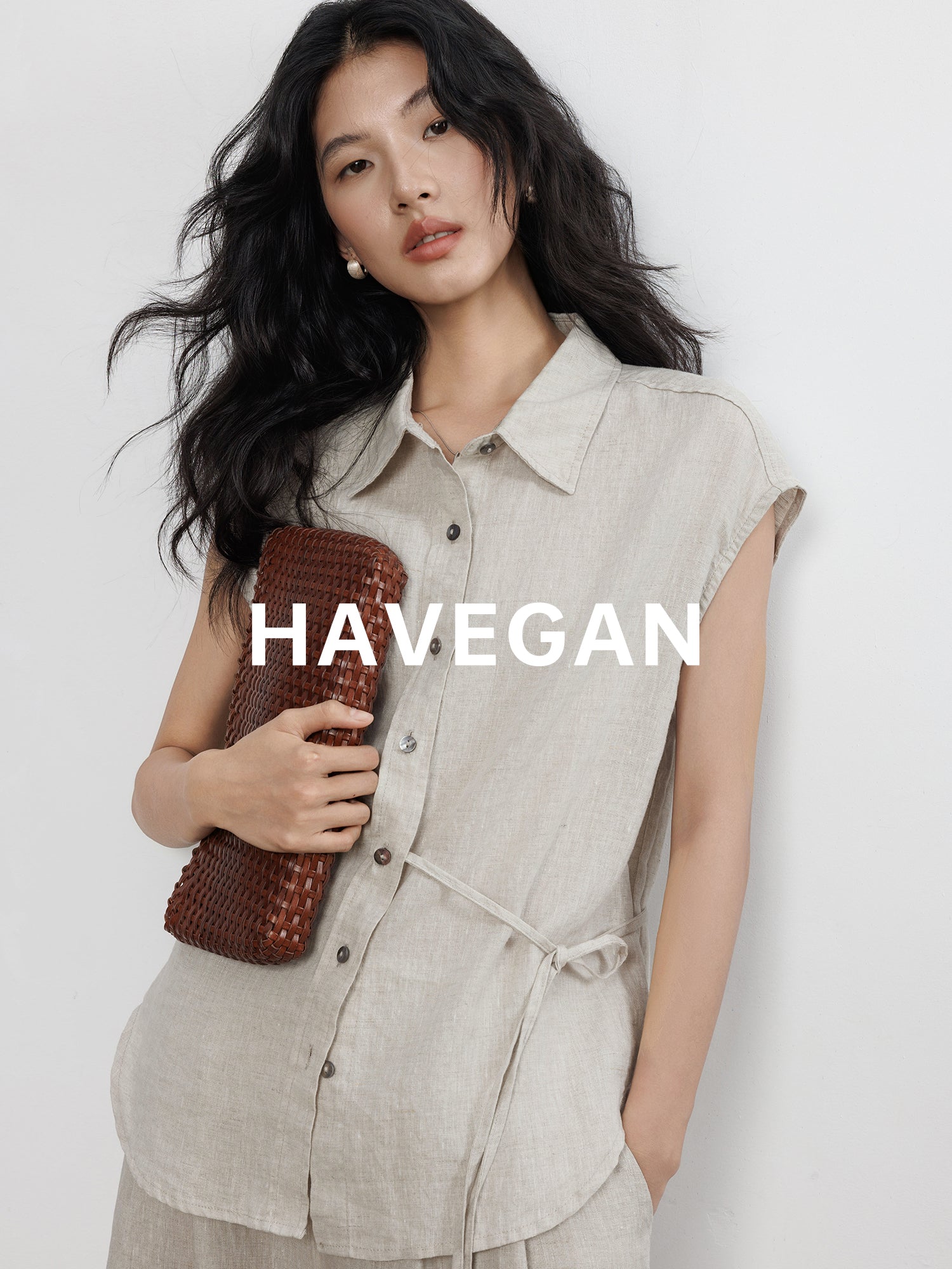 Waist-Strap Sleeveless Shirt And Casual Pants Set_BDHL7481