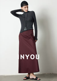 Tucked Straight Long Skirt_BDHL6387