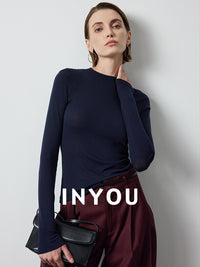 Half-Turtleneck Slim Tops_BDHL6388