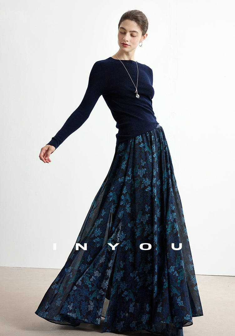 Print Design Loose-Fit Maxi Skirt_BDHL7750