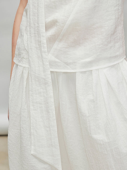 Ribbon Tie Sleeveless Tops Or Bud Skirt_BDHL7331