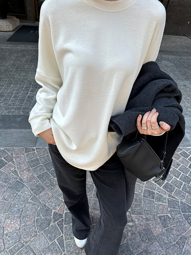 Crew Neck Relaxed Fit Sweatshirt_BDHL8006