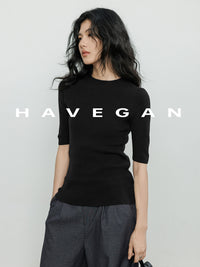 High Neck Slim Knit Tops_BDHL7230
