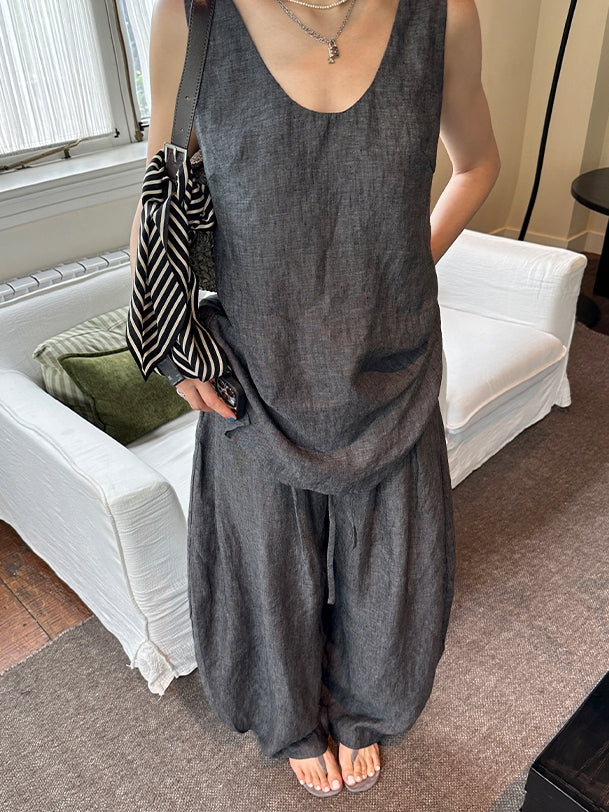 Loose Sleeveless Top Or Pants_BDHL7616
