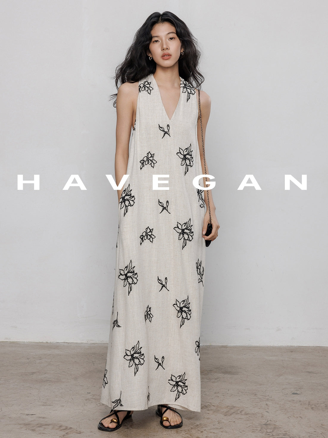 Floral Casual V-Neck Dress_BDHL7238