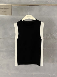 Contrast Color Sleeveless Tops_BDHL6223