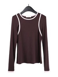 Contrast Faux Layered Tops_BDHL6438