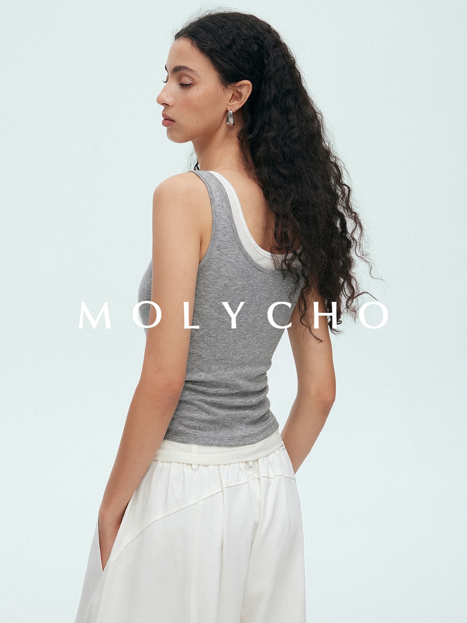 Henry Neck Tank Top Or White Tank Top_BDHL7515