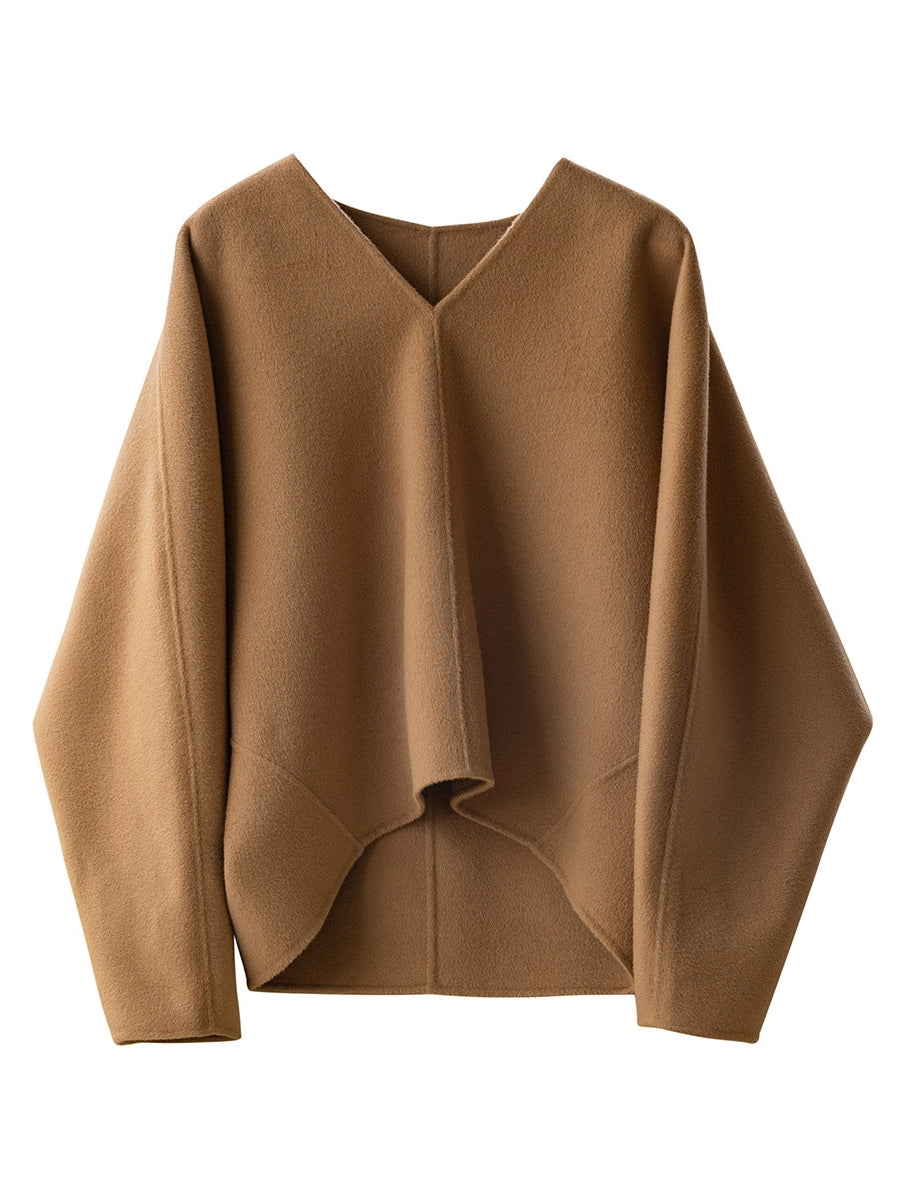 Loose-Fitting V-Neck Sweatshirt_BDHL8042