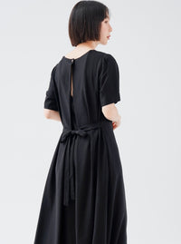 Back Bow Tie Loose Dress_BDHL6235