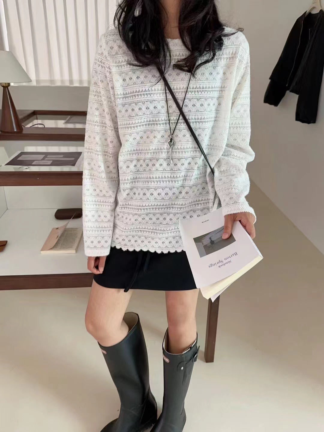 Lace Long-Sleeved Tops_BDHL7742
