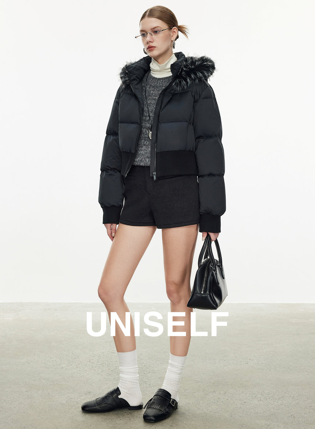 Fur Collar Hooded Down Jacket_BDHL7974