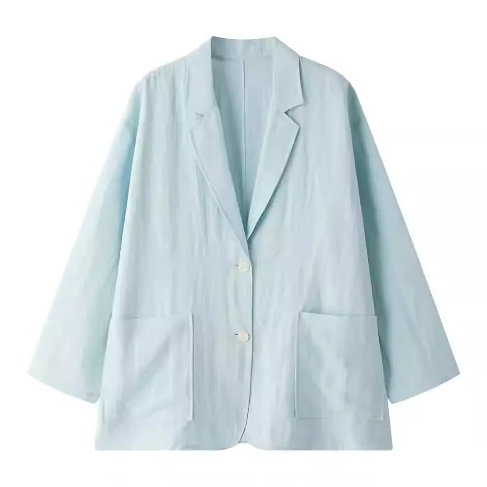 Loose-Fitting Linen Suit Jacket_BDHL7380