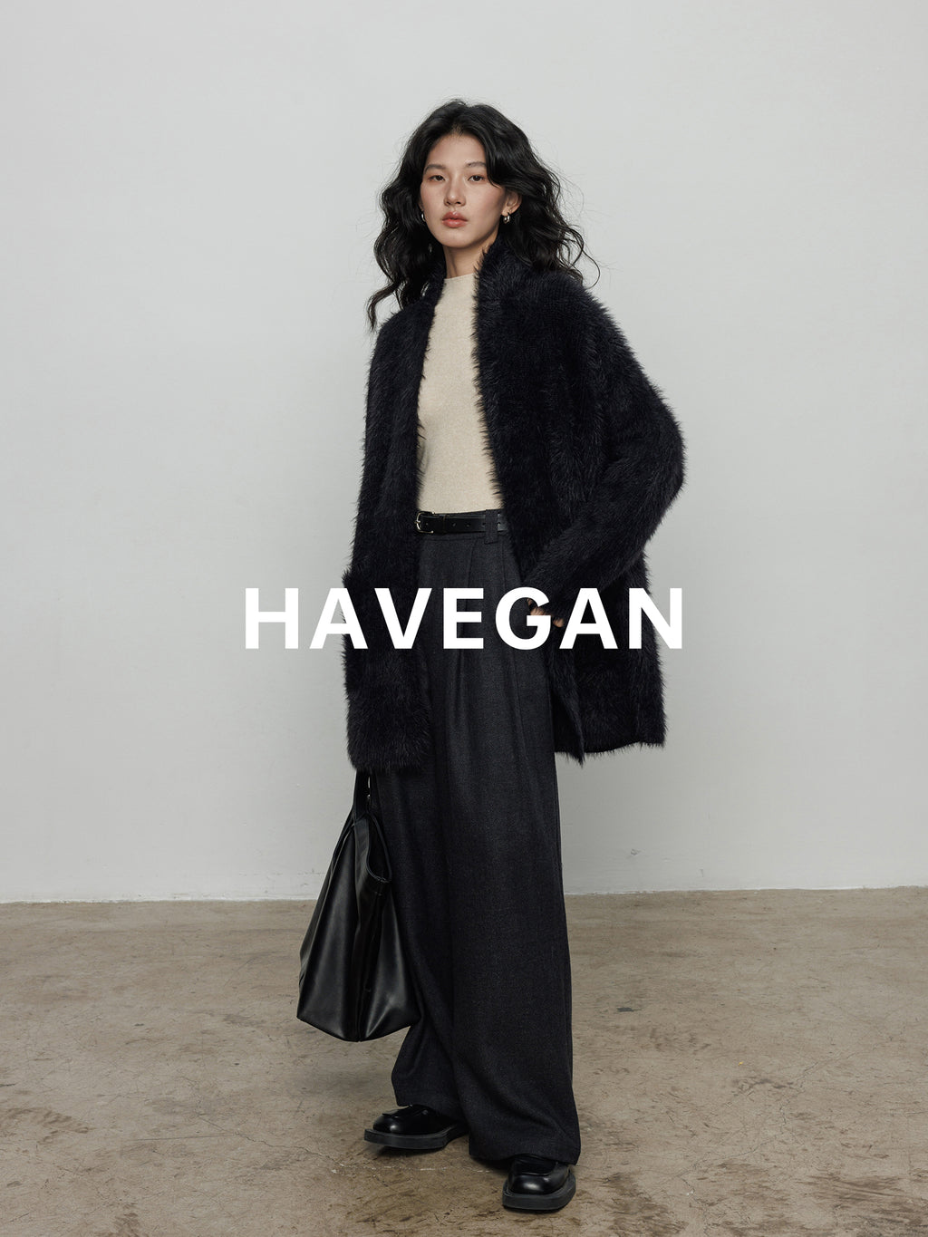 無領抓絨長版開襟衫_BDHL7971