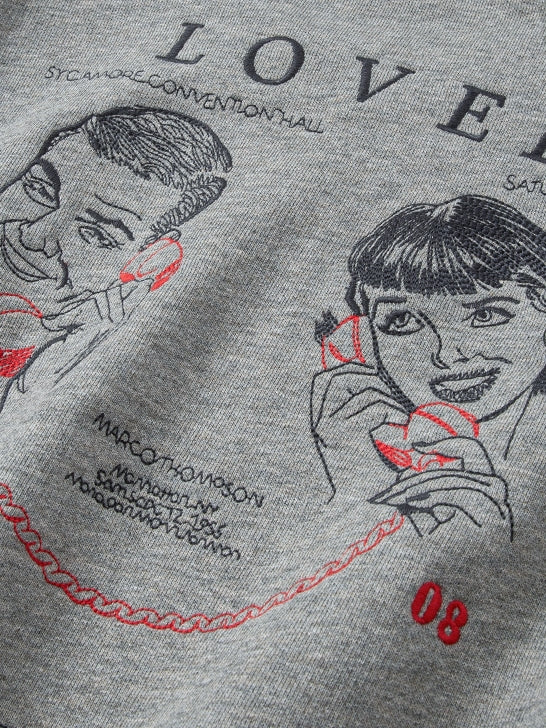 Embroidered Print Gray Sweatshirt_BDHL7842