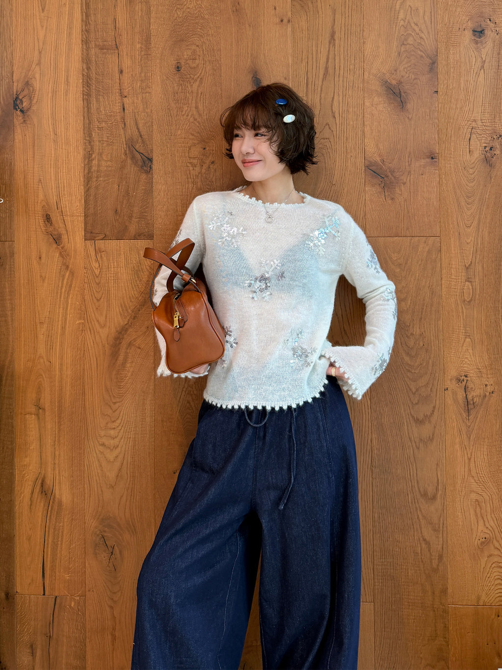 Snowflake Sequin Knit Sweater_BDHL8422