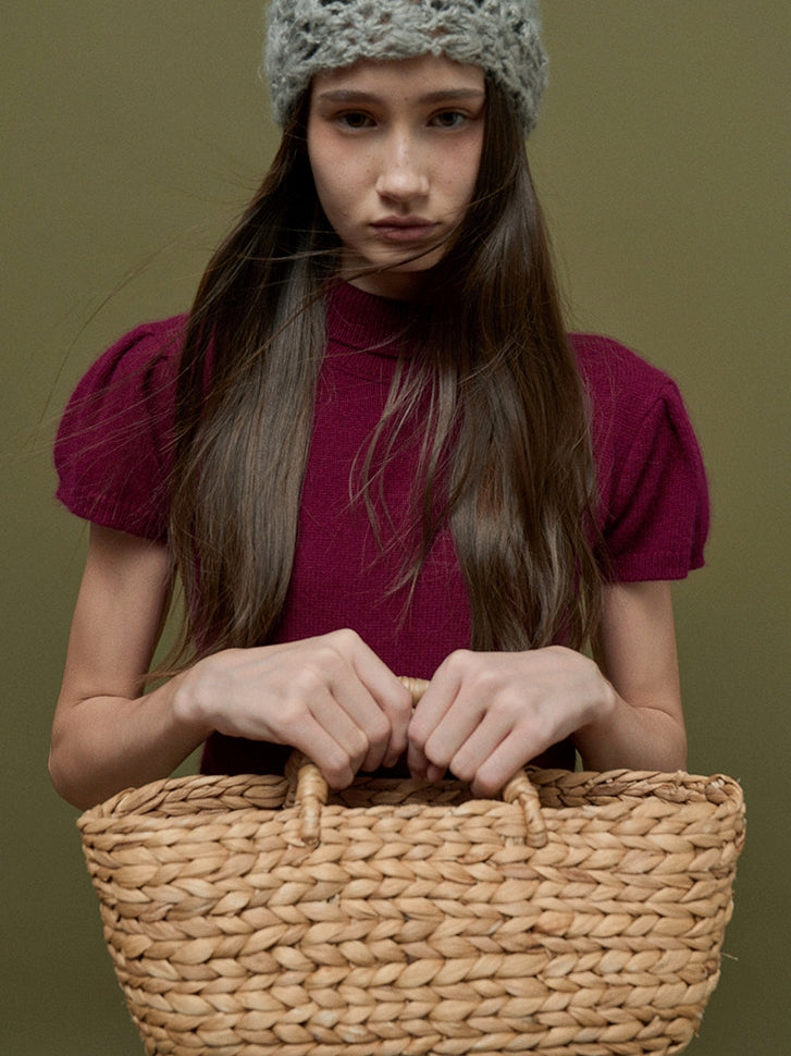 Bubble-Sleeve Turtleneck Knit_BDHL8159