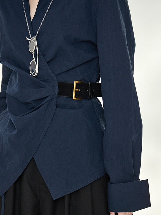 Asymmetrical Waist Belt Shirt_BDHL7789