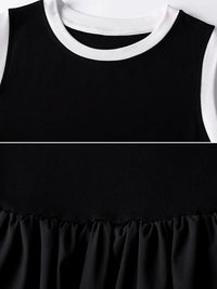 Contrast Color A-Line Dress_BDHL7368