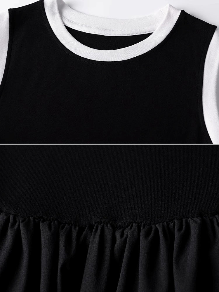 Contrast Color A-Line Dress_BDHL7368