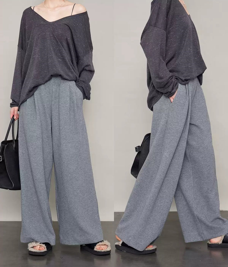 Velvet Thick Wide Draped Pants_BDHL6609