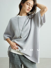 Relaxed Simple Short-Sleeved Knit_BDHL6936