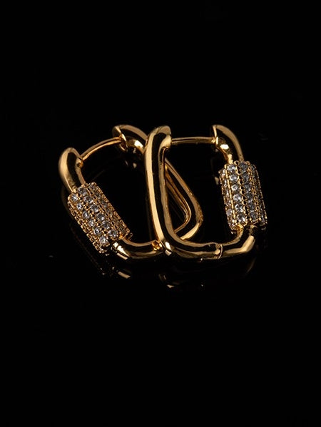 Square French Style Pierced Earrings_BDHL8014