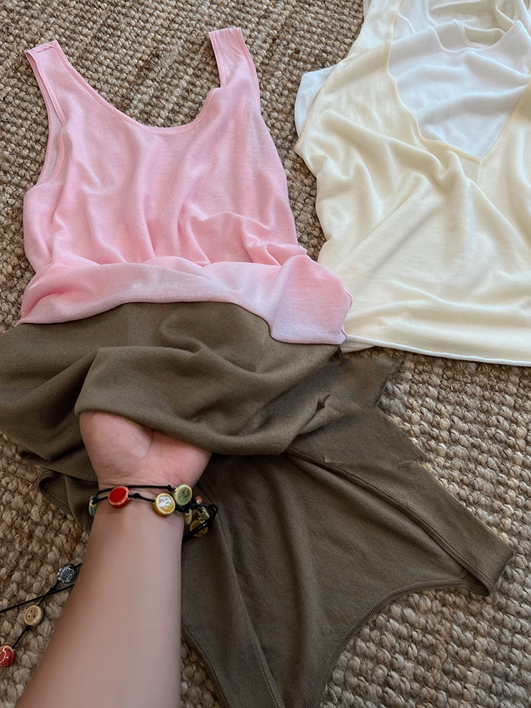 Two-Piece Style Sleeveless Tops_BDHL7408