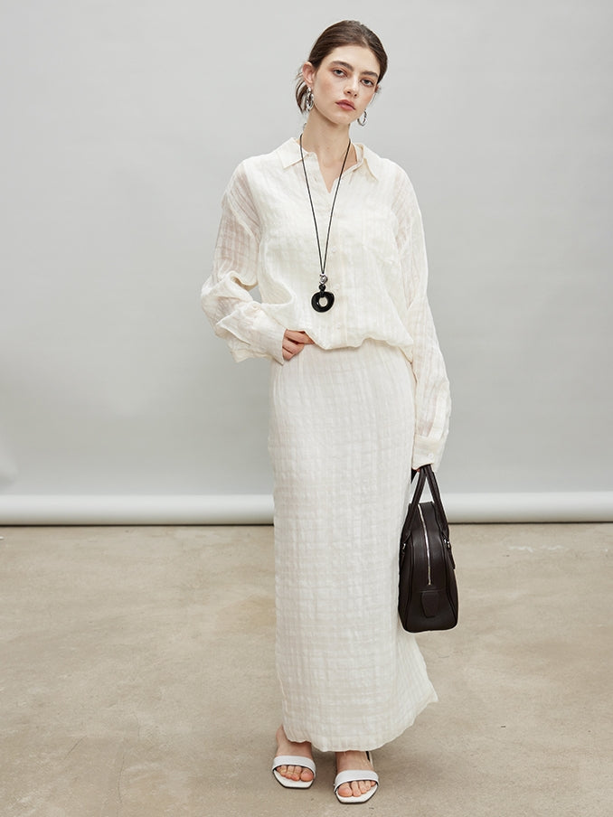 Loose-Fitting Shirt Or Long Straight Skirt_BDHL7193