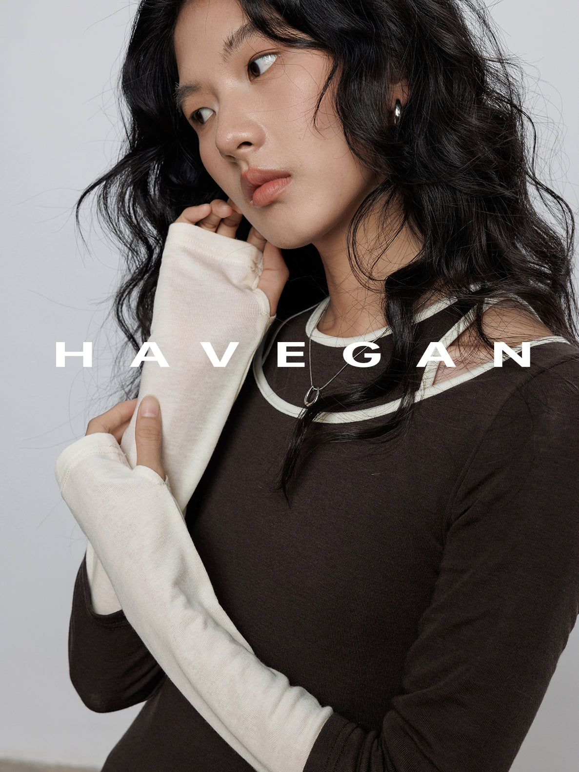 Contrast Color Vest &amp; Long-Sleeved Tops Set_BDHL7779
