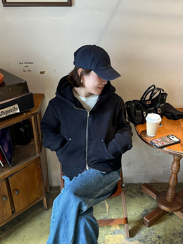 Hooded Thick Short Jacket_BDHL8127