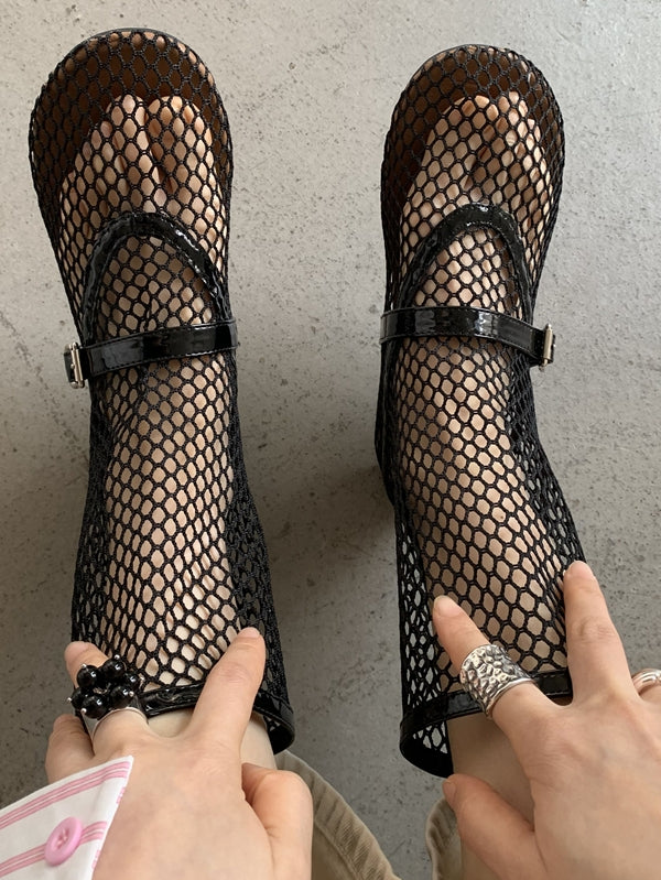 Mesh Fishnet Sandals_BDHL7460