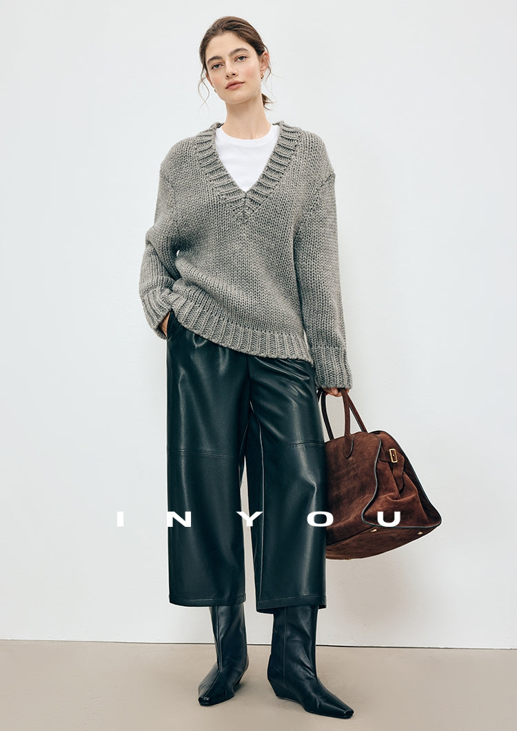 寬鬆七分皮褲_BDHL7907