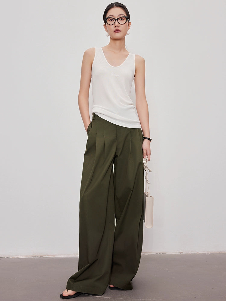High waisted slimming pants are modern and relaxed, ultra-modern wide pants, slim straight slim casual pants for women 