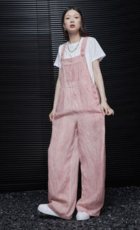 Retro Design Pink Thin Overalls_BDHL6025 