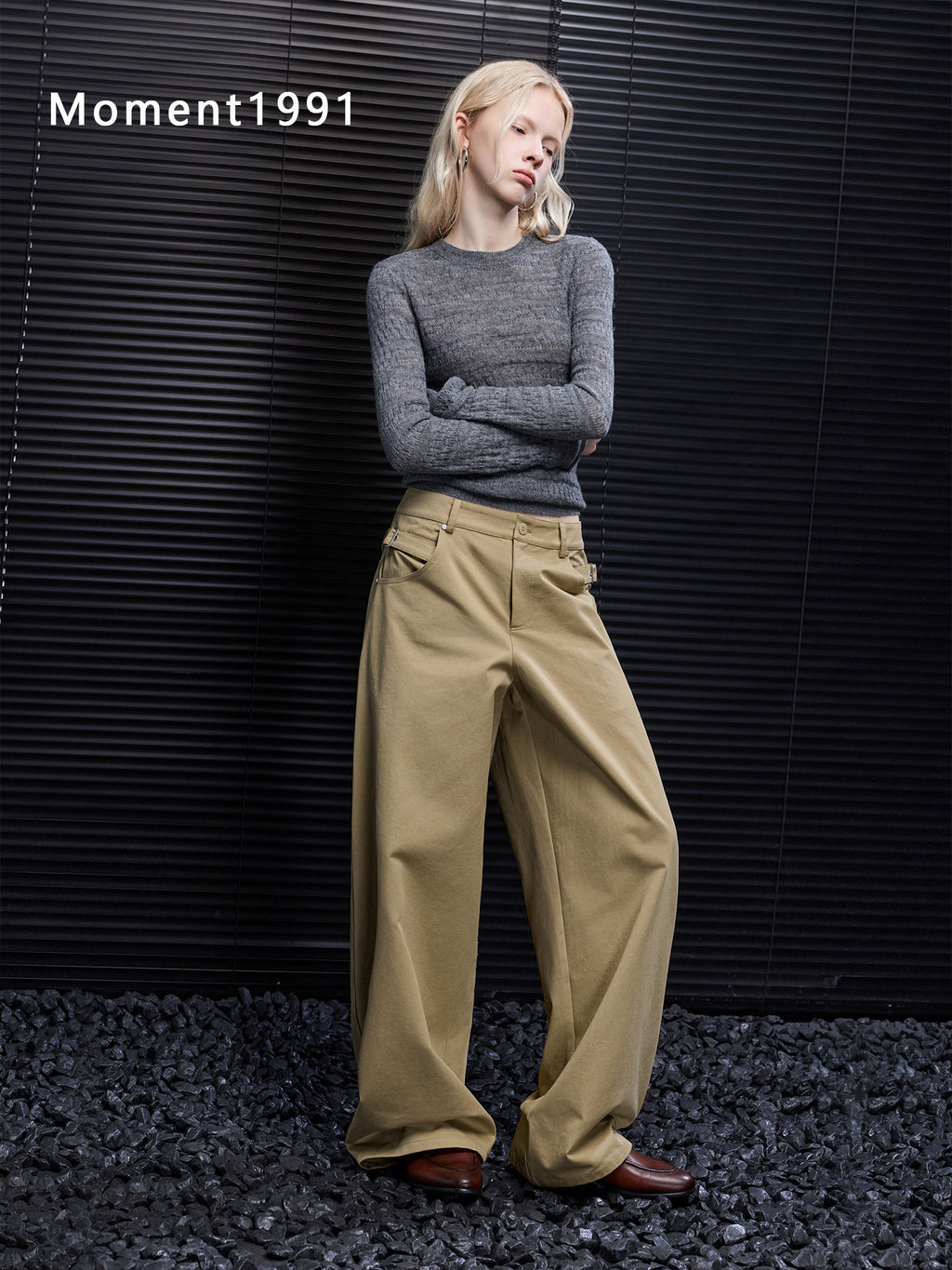 Straight Wide Leg Cotton Trousers_BDHL8414